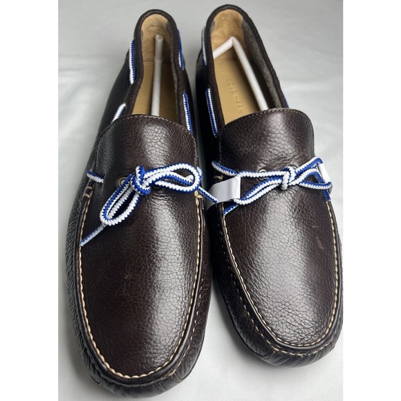 $190 Cole Haan Grant Canoe Dark Brown Pebble Leather Loafer Size 13 M NWOB main image 13